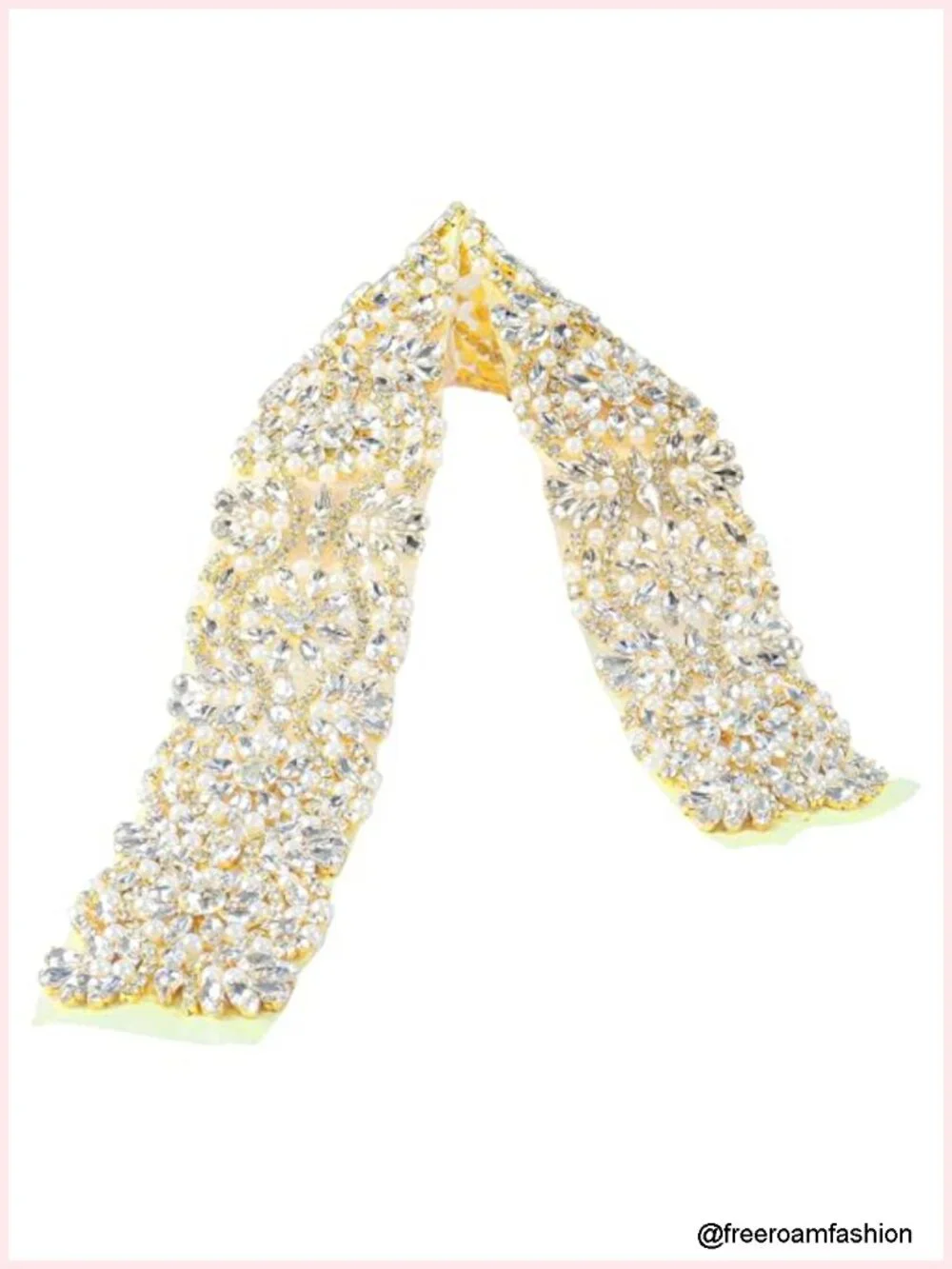 Rhinestone Wedding Applique Belt Sash Crystal Bridal Dress Trim